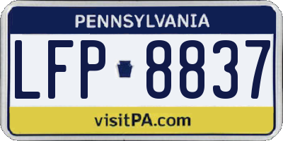PA license plate LFP8837
