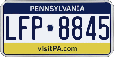 PA license plate LFP8845
