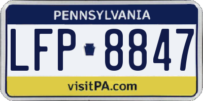 PA license plate LFP8847