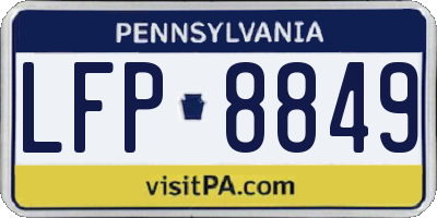 PA license plate LFP8849