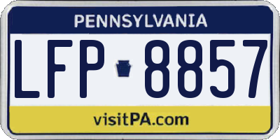 PA license plate LFP8857