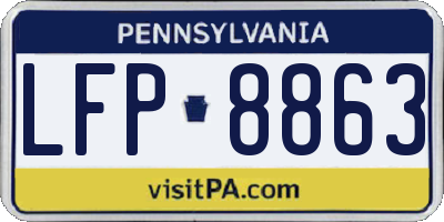 PA license plate LFP8863