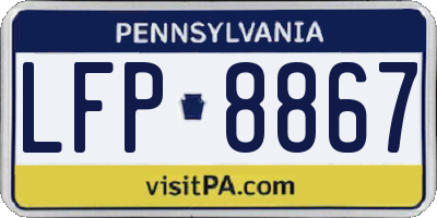 PA license plate LFP8867