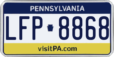 PA license plate LFP8868