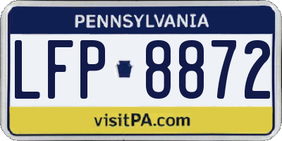 PA license plate LFP8872