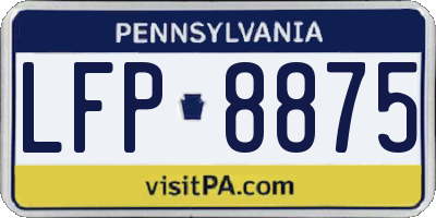 PA license plate LFP8875