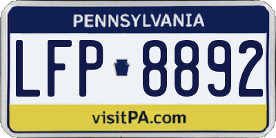 PA license plate LFP8892