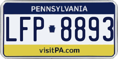 PA license plate LFP8893