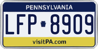 PA license plate LFP8909