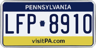 PA license plate LFP8910