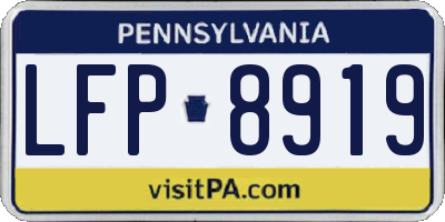 PA license plate LFP8919