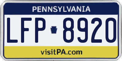 PA license plate LFP8920