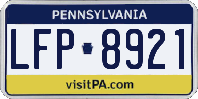 PA license plate LFP8921