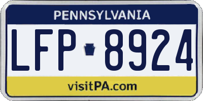 PA license plate LFP8924