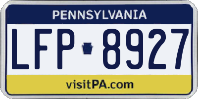 PA license plate LFP8927