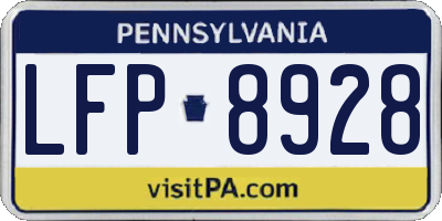 PA license plate LFP8928