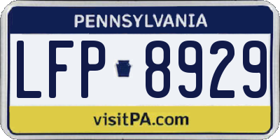 PA license plate LFP8929