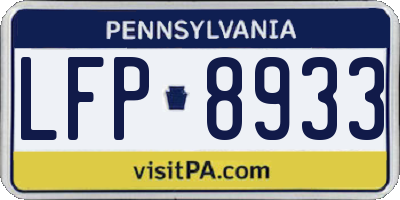 PA license plate LFP8933