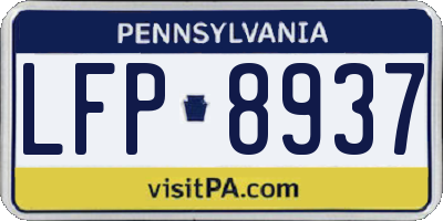 PA license plate LFP8937