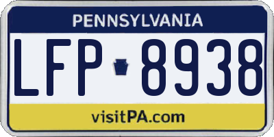 PA license plate LFP8938
