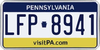PA license plate LFP8941