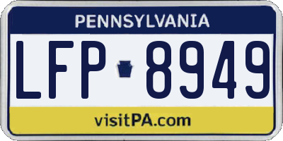 PA license plate LFP8949