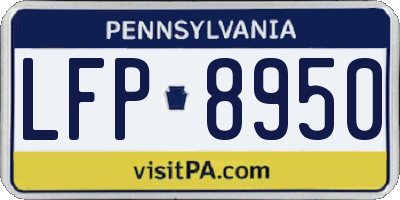 PA license plate LFP8950