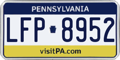 PA license plate LFP8952
