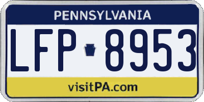 PA license plate LFP8953