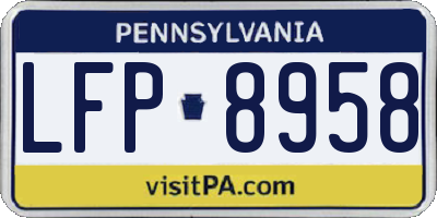 PA license plate LFP8958