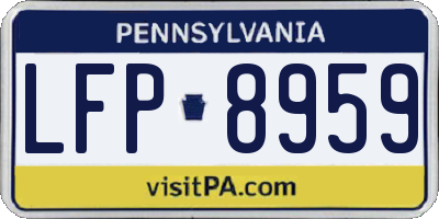 PA license plate LFP8959