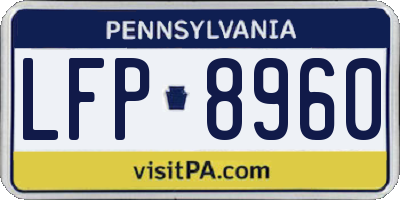 PA license plate LFP8960