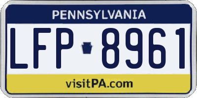 PA license plate LFP8961