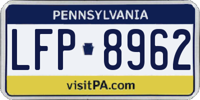 PA license plate LFP8962