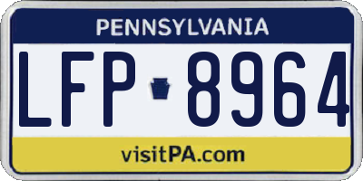 PA license plate LFP8964