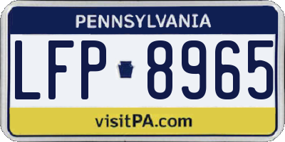 PA license plate LFP8965