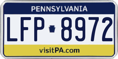 PA license plate LFP8972