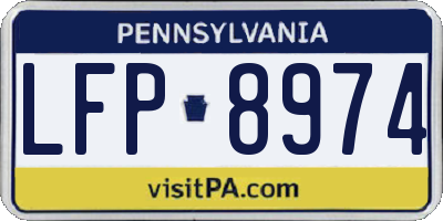 PA license plate LFP8974