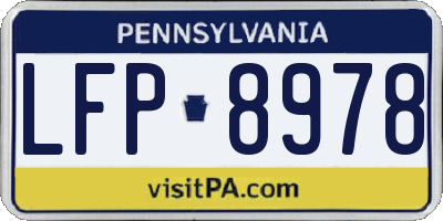 PA license plate LFP8978