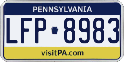 PA license plate LFP8983