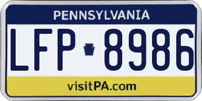 PA license plate LFP8986