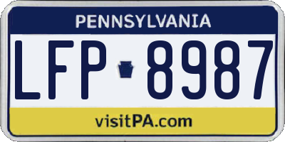PA license plate LFP8987