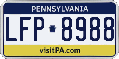 PA license plate LFP8988
