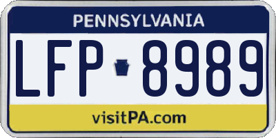 PA license plate LFP8989