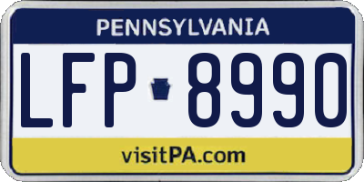 PA license plate LFP8990
