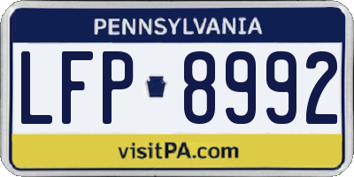PA license plate LFP8992