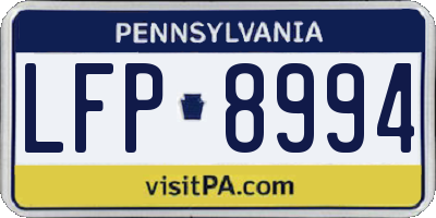 PA license plate LFP8994