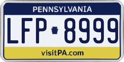 PA license plate LFP8999