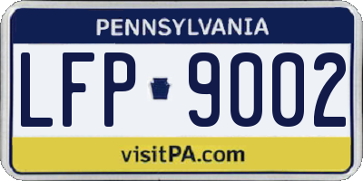 PA license plate LFP9002