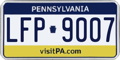 PA license plate LFP9007